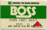 1990 MALAYSIA Kwong Yik Bank Berhad "Boss"  Vintage Bankcard - Cartes De Crédit (expiration Min. 10 Ans)