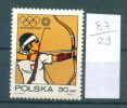 29K87 / SPORT Archery Tir à L´Arc Bogenschiessen - 1972 OLYMPIC GAMES MUNCHEN Poland Pologne Polen Polonia ** MNH - Archery