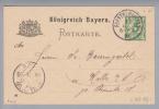 Heimat DE Bayern Fürth 1898-02-29 5Pf. GS Zudruck Max Karl Königsberger - Ganzsachen