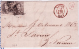 Lettre Affr. N°6 En Paire P73 LIEGE/1857 + Boîte Rurale W De Herstal - 1851-1857 Médaillons (6/8)