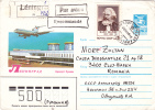 KARL MARX STAMPS ON REGISTRED COVER STATIONERY,AIRPORT 1987 RUSSIA. - Karl Marx