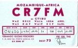 CARTE QSL CARD 1971 RADIOAMATEUR HAM RADIO CR-7 PORTUGAL COLONIE COLONY MOZAMBIQUE PORTO AMELIA - Mosambik