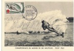 CARTE PREMIER JOUR FRANCE 1963 VICHY CHAMPIONNATS DU MONDE DE SKI NAUTIQUE - Water-skiing