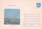 PESCARUS IN THE DANUBE DELTA,PELICAN 1990 COVER STATIONERY UNUSED ROMANIA. - Pelicans