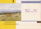 CARTE QSL CARD 1959 RADIOAMATEUR HAM  OK-3 SPISSKA NOVA VES CAMION TRUCK PRAGUE PRAHA TCHECHOSLOVAQUIE CZECHOSLOVAKIA - Camion, Tir