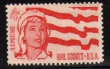 1962 USA Girl Scouts 50th Anniv. Stamp Sc#1199 Senior Girl Scout & Flag Scouting - Neufs