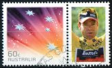 Australia 2011 60c Red Southern Cross With Cadel Evans Cycling Tour De France Tab CTO - - Used Stamps