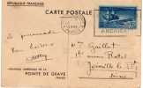France 1938 Carte Mémorial Américain American Mémorial De La Pointe De Grave Voyagée Cahet Du Jour De L'inauguration - WO1