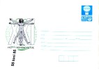 BULGARIA / BULGARIE   2001 New Millennium L. Da Vinci - Vitruvian Man Masonic Symbol Freemasonry P.Stationery - Francmasonería