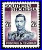 SOUTHERN RHODESIA 1937 GEORGE VI 2/6 SC#53//SG#51 VF MLH (D054) - Zuid-Rhodesië (...-1964)