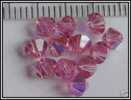 Lot De 10 Toupies Swarovski 4mm Rose AB Perles En Cristal Véritable - Perle