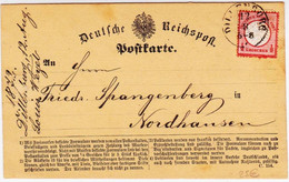 1872 - KLEINER BRUSTSCHILD - MiNr.3 Sur CARTE POSTALE  De DILLENBURG - COTE = 80 EUROS - Cartas & Documentos