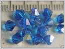 Lot De 10 Toupies Swarovski 4mm Capri Blue AB - Perles