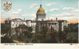Little Rock AR Arkansas, State Capitol Building, State Emblem, C1910s Vintage Postcard - Little Rock