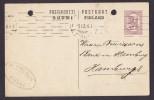 Finland Postal Stationery Ganzsache Entier WIBORG 1922 To Waren Conissions Bank HAMBURG Wrong Year In Cancel !! - Ganzsachen