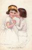 Illustrée Signée BOMPARD - Petit Garçon Embrassant Une Petite Fille : Ah Que C´est Bon ! - Bompard, S.