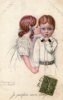 Illustrée Signée BOMPARD - Petite Fille Embrassant Un Petit Garçon : Je Préfère Mon Doigt ! - Bompard, S.