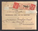 FRANCE 1945 N° 655 X 2 Obl. S/lettre Entiére Recommandée AR - 1939-44 Iris