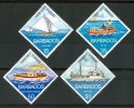 1974 Barbados Trasporti Transport  Barche Boats Bateaux Set MNH**B325 - Barbados (1966-...)