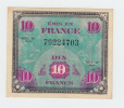 France 10 Francs 1944 VF+ CRISP Banknote P 116 - 1944 Bandiera/Francia