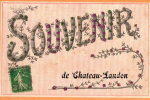 CHATEAU LANDON (77) Carte Fantaisie Souvenir De Paillettes - Chateau Landon