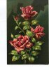 ROSE ROSSE CON SFONDO A CONTRASTO. CARTOLINA DEL 1923 CON MESSAGGIO AMOROSO SUL RETRO - Saint-Valentin