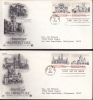 FDC American Architecture - 2 Covers 4 Stamps 1980 - 1971-1980