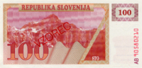 ## SLOVENIE P6S1 AB 1990 100TOLARJEV VZOREC(SPECIMEN) UNC - Slovenia