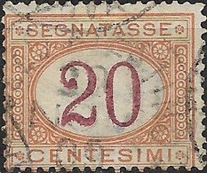 ITALY 1870 Postage Due - 20c. Mauve And Orange FU - Segnatasse