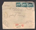 FRANCE 1945 N° 713 Bande De 3 Obl. S/Lettre Entiére Recommandée AR - 1945-54 Marianne Of Gandon