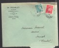 FRANCE 1944 N° Usage Courant Obl. S/Lettre Entiére - Briefe U. Dokumente