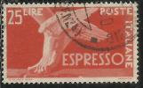 ITALIA REPUBBLICA ITALY REPUBLIC 1945 1952 DEMOCRATICA ESPRESSI SPECIAL DELIVERY ESPRESSO LIRE 25 USATO USED OBLITERE´ - Express/pneumatic Mail