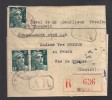 FRANCE 1945 N° 713 X 3 Obl. S/Lettre Entiére Recommandée - 1945-54 Marianne (Gandon)