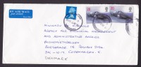 Great Britain Airmail Par Avion Label TONBRIDGE 1998 Cover To Minestry Of Finance COPENHAGEN  Denmark Race Cars - Lettres & Documents
