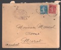 FRANCE 1927 N° Usages Courants Obl. S/Lettre Entiére - Lettres & Documents