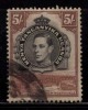 Perf., 13 1/4   K.U.T. Keyna Uganda Tanganyika Used 1938, 5/- KGVI   , Train Bridge, - Kenya, Ouganda & Tanganyika