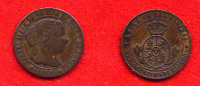 ESPAGNE - ESPAÑA - SPAIN - ISABEL II -   1/2 CENTIMO  DE ESCUDO - 1868 BARCELONA  ( 8 POINTES ) - Autres & Non Classés