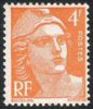 France Marianne De Gandon - N°  808 * Le 4f Orange - 1945-54 Maríanne De Gandon