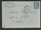 FRANCE N° 45 Obl. S/Lettre Entiére Gare D'Annonay (pli D'archive) - 1870 Bordeaux Printing