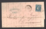 FRANCE N° 45 (défaut) Obl. S/Lettre Entiére Gare De Nimes - 1870 Emisión De Bordeaux