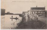 MONETEAU 89 LES BORDS DE L'YONNE ET LE BARRAGE UNE PARTIE DE PECHE A LA LIGNE  BELLE CARTE ANIMEE RARE !!! - Moneteau