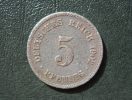 Id.D12-F. Germany, 5 PFENNIG 1902 F - Wilhelm II - 5 Pfennig