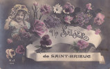 ¤¤  -   SAINT-BRIEUC    -   Carte Fantaisie  -  Un Baiser   -   Fleurs  -  ¤¤ - Saint-Brieuc