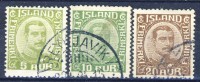 #D1533. Iceland 1921-22. Michel 99-101. Used(o) - Used Stamps