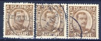 #D1535. Iceland 1922. Michel 101 (x3). Used(o) - Oblitérés