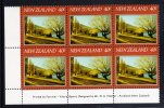 New Zealand Scott #749 MNH Inscription Block Of 6 40c Queenstown - Blocks & Kleinbögen