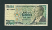 Banconota  Da 50.000  TURK  LIRASI  -  TURCHIA  - Anno  1970. - Turquia