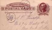 US - VF 1886 POSTAL CARD ENTIRE Circulated In NEW YORK - Fine Cancellations - ...-1900