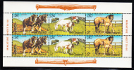 New Zealand Scott #B120a MNH Miniature Sheet Of 6 Health Stamps - Clydesdale, Shetland, Thoroughbred Horses - Neufs