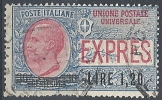 1921 REGNO USATO ESPRESSO SOPRASTAMPATO 1,20 LIRE - RR9836 - Posta Espresso